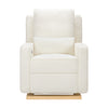 M23085CMSGLB,Babyletto,Sigi Glider Recliner w/ Electronic Control and USB in Cream Shearling w/Light Wood Base