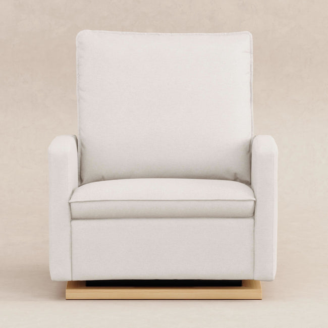 M20984PCMEWLB,Babyletto,Cali Pillowback Chair and a Half Glider in Performance Cream Eco-Weave w/ Light Wood Base