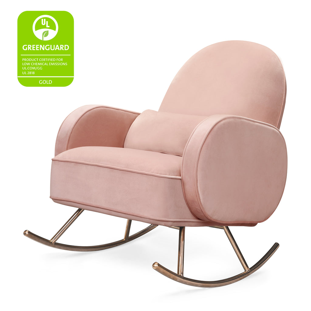 NW17087BPV,Nursery Works,Compass Rocker in Blush Velvet with Rose Gold Legs