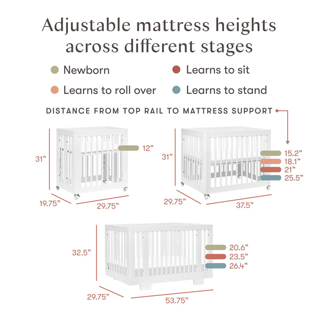M23401W,Babyletto,Yuzu 8-in-1 Convertible Crib w/All-Stages Conversion Kits in White