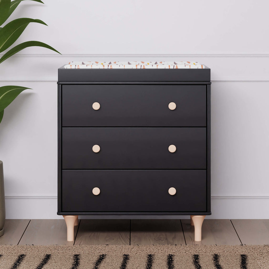 Black changing table with drawers on sale