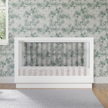 M8601KW,Babyletto,Harlow 3-in-1 Convertible Crib w/Toddler Bed Conversion Kit in White/Acrylic