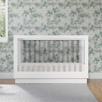 Harlow Acrylic 3-in-1 Convertible Crib with Toddler Bed Conversion Kit