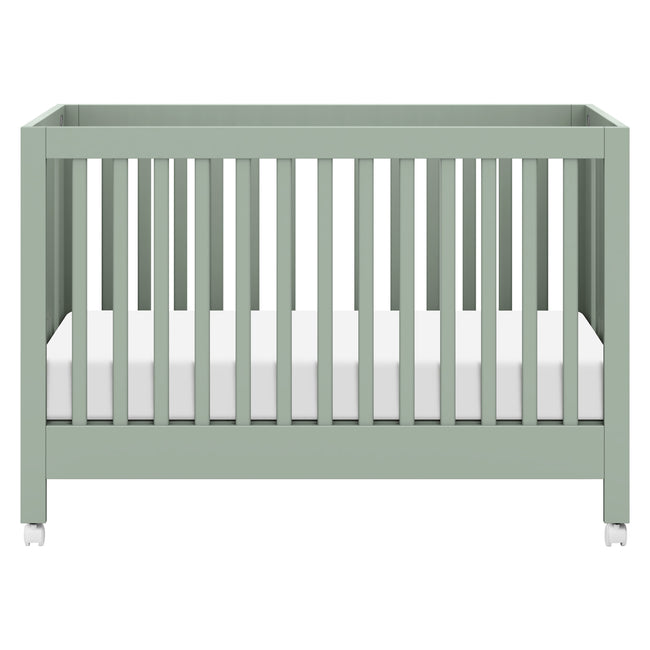 M6601LS,Babyletto,Maki Full Size Folding Crib w/ Toddler Bed Conversion Kit in Light Sage