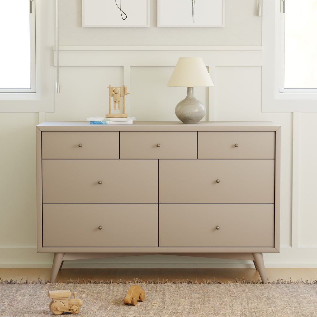 M15916TPE,Babyletto,Palma 7-Drawer Double Dresser  Assembled in Taupe