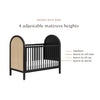 M25601BNC,Babyletto,Bondi Cane 3-in-1 Convertible Crib w/ Toddler Bed Kit in Black with Natural Cane