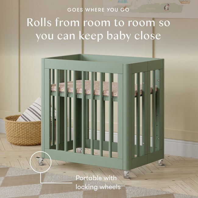 M23401LS,Babyletto,Yuzu 8-in-1 Convertible Crib w/All-Stages Conversion Kits in Light Sage