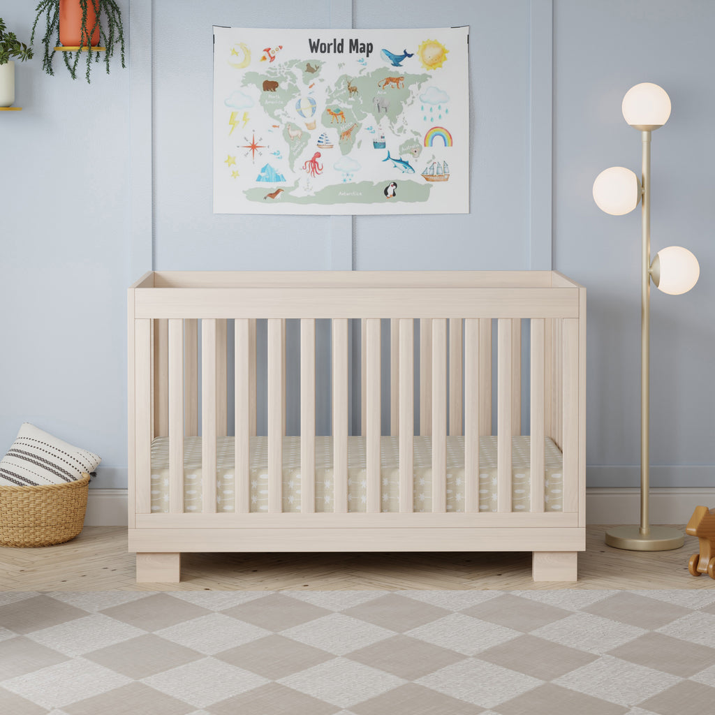 M6701NX,Babyletto,Modo 3-in-1 Convertible Crib w/Toddler Bed Conversion Kit in Washed Natural