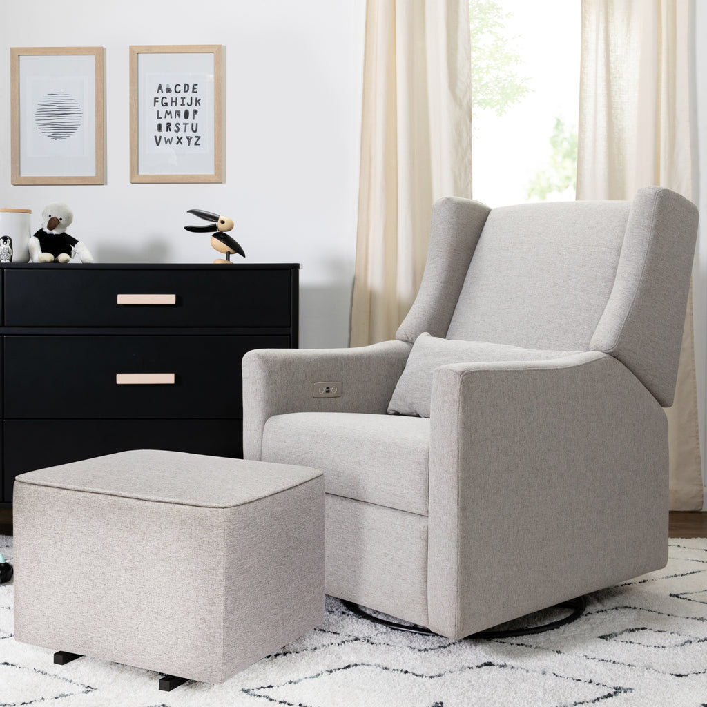 M11288PGEW,Babyletto,Kiwi Glider Recliner w/ Electronic Control and USB in Performance Grey Eco-Weave