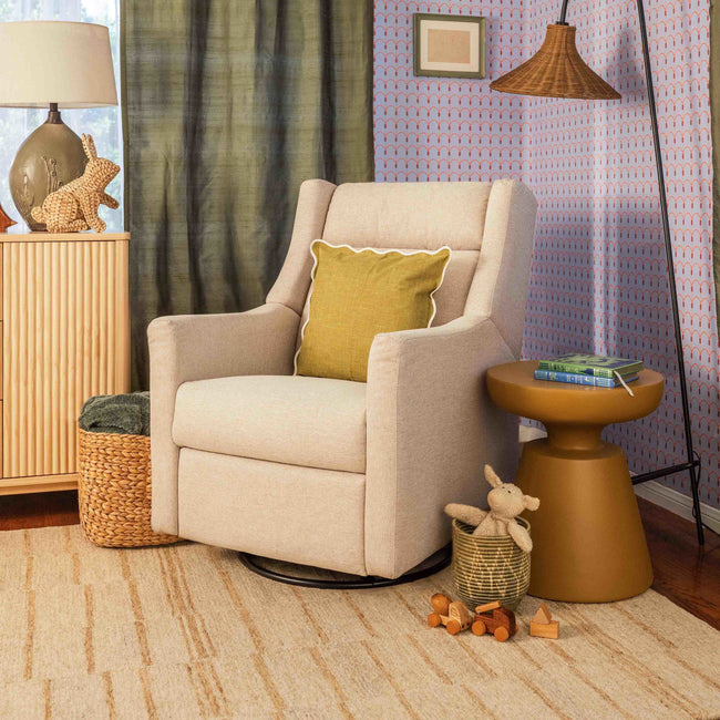 M11283PBEW,Babyletto,Kiwi Deluxe Power Glider Recliner w/Heat&Massage in Performance Beach Eco-Weave