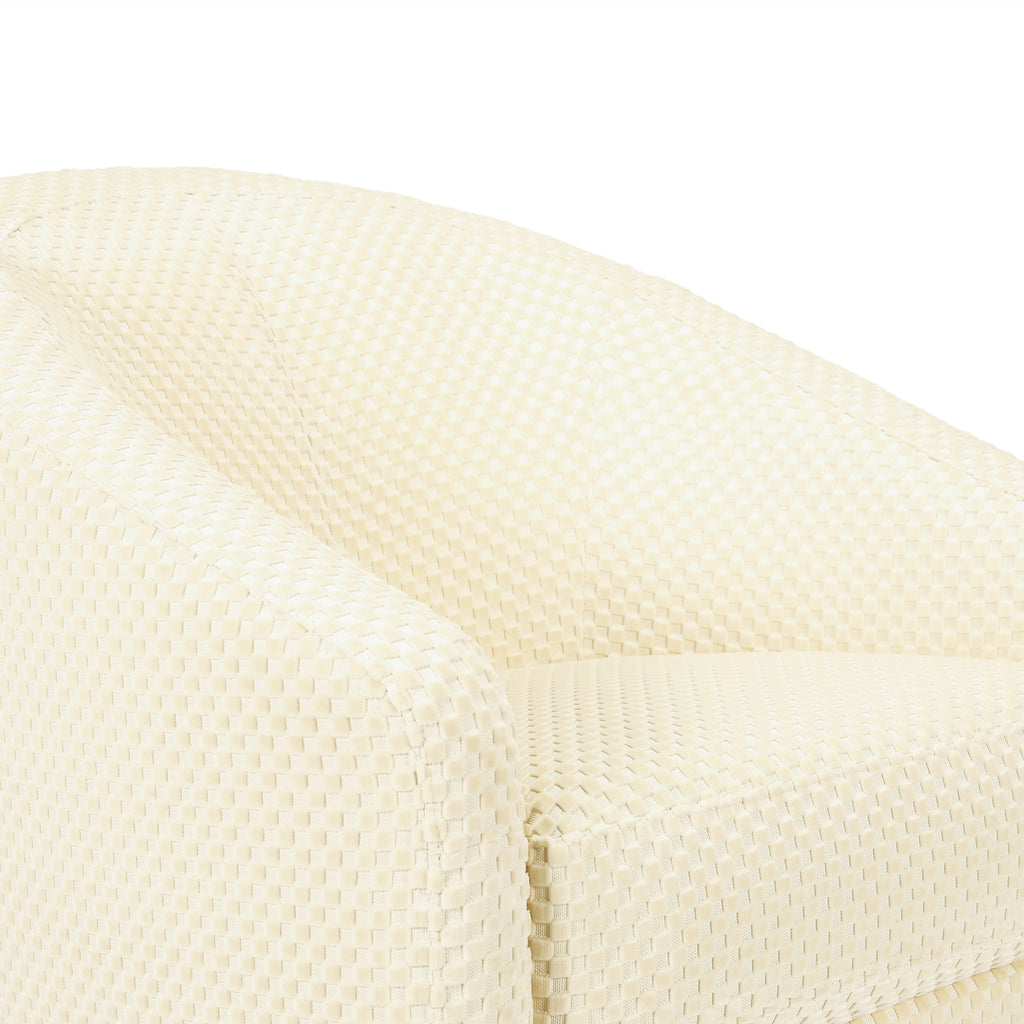 M5887IVCL,Babyletto,Madison Swivel Glider in Ivory Velvet Checker w/ Light Wood Base