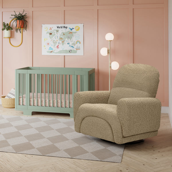 M30087LT,Babyletto,Rainbow Recliner and Swivel Glider in Latte Teddy Loop