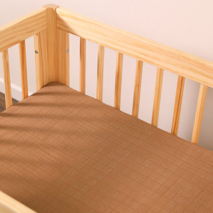 All-Stages Midi Crib Sheet in GOTS Certified Organic Muslin Cotton
