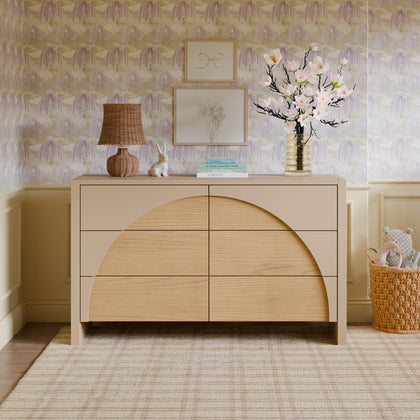M30216TPESH,Babyletto,Moab 6-Drawer Assembled Dresser in Taupe/Ash