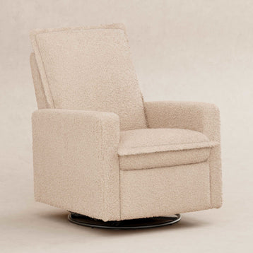 M20977CSG,Babyletto,Cali Flange Gliding Swivel Recliner in Chai Shearling
