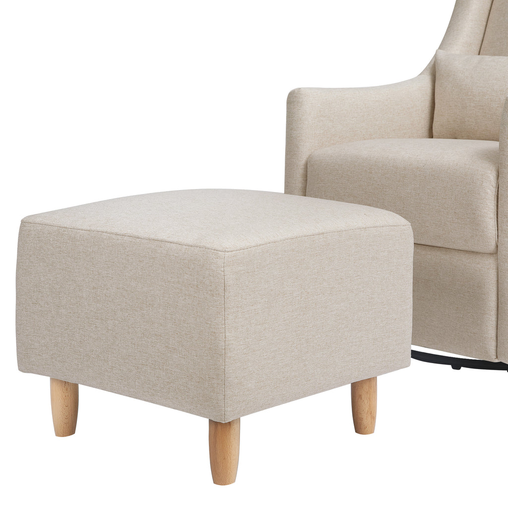 M11287PBEW,Babyletto,Toco Swivel Glider and Ottoman in Performance Beach Eco-Weave