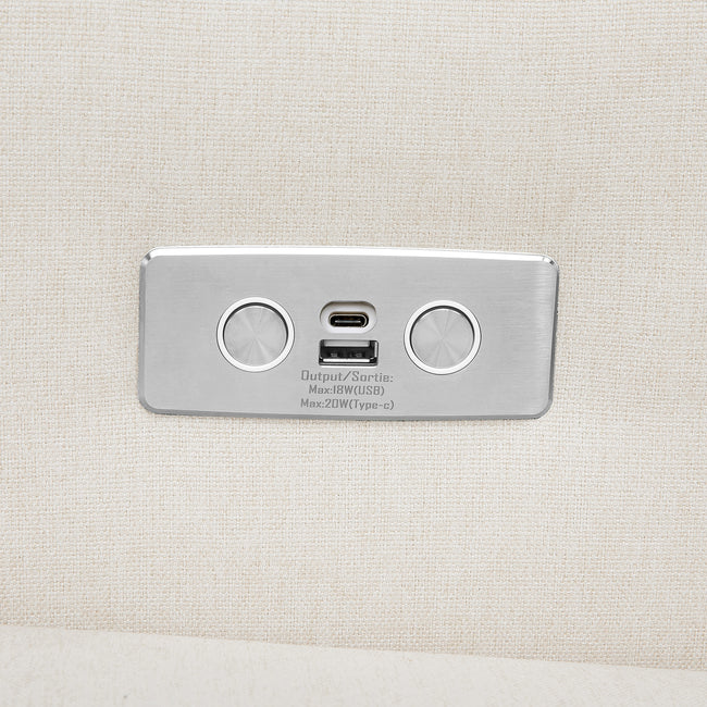 M11288PCMEW,Babyletto,Kiwi Glider Recliner w/ Electronic Control and USB in Performance Cream Eco-Weave