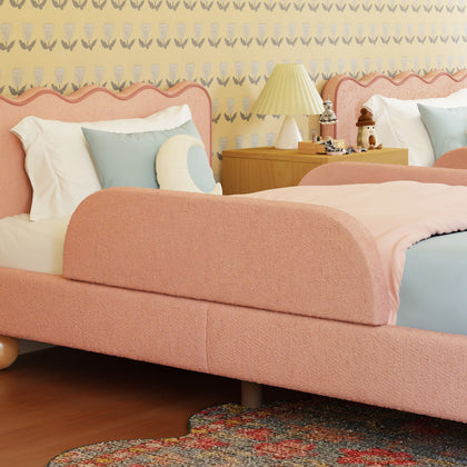 M32099PRSB,Babyletto Kids,Upholstered Twin/Full Bed Guardrail in Performance Rose Boucle
