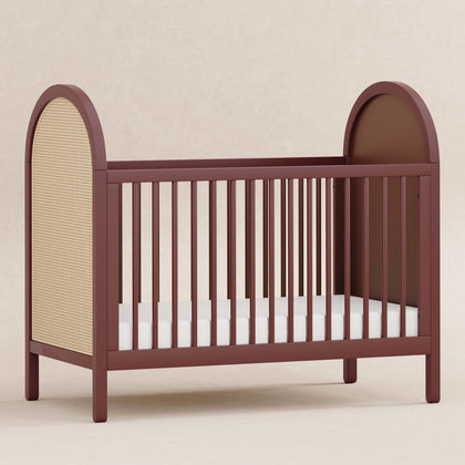 M25601CRNC,Babyletto,Bondi Cane 3-in-1 Convertible Crib w/ Toddler Bed Kit in Crimson with Natural Cane