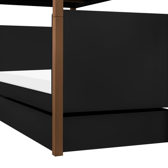 M19173B,The MDB Family,TipToe Twin Storage Trundle Bed in Black