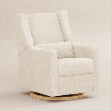 M11288ATLB,Babyletto,Kiwi Glider Recliner w/ Electronic Control and USB in Almond Teddy Loop w/ Light Wood Base