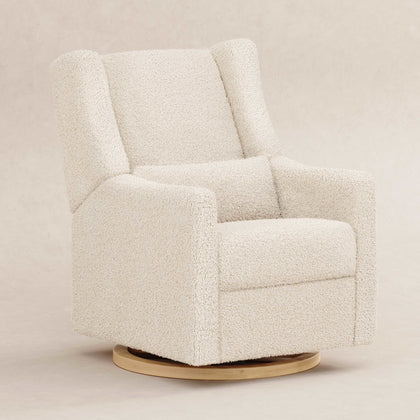 M11288ATLB,Babyletto,Kiwi Glider Recliner w/ Electronic Control and USB in Almond Teddy Loop w/ Light Wood Base