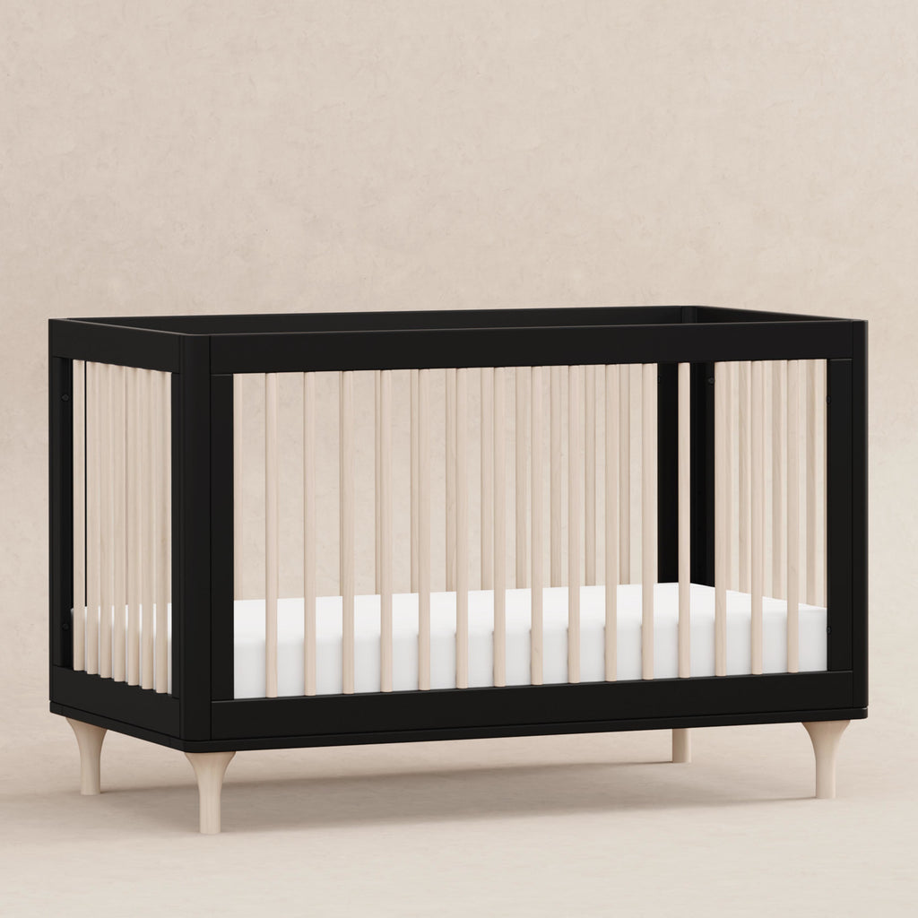 M9001BNX,Babyletto,Lolly 3-in-1 Convertible Crib w/Toddler Bed Conversion in Black/WashedNatural