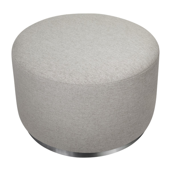 M10185PGEW,Babyletto,Tuba Gliding Ottoman in Performance Grey Eco-Weave w/Silver Base