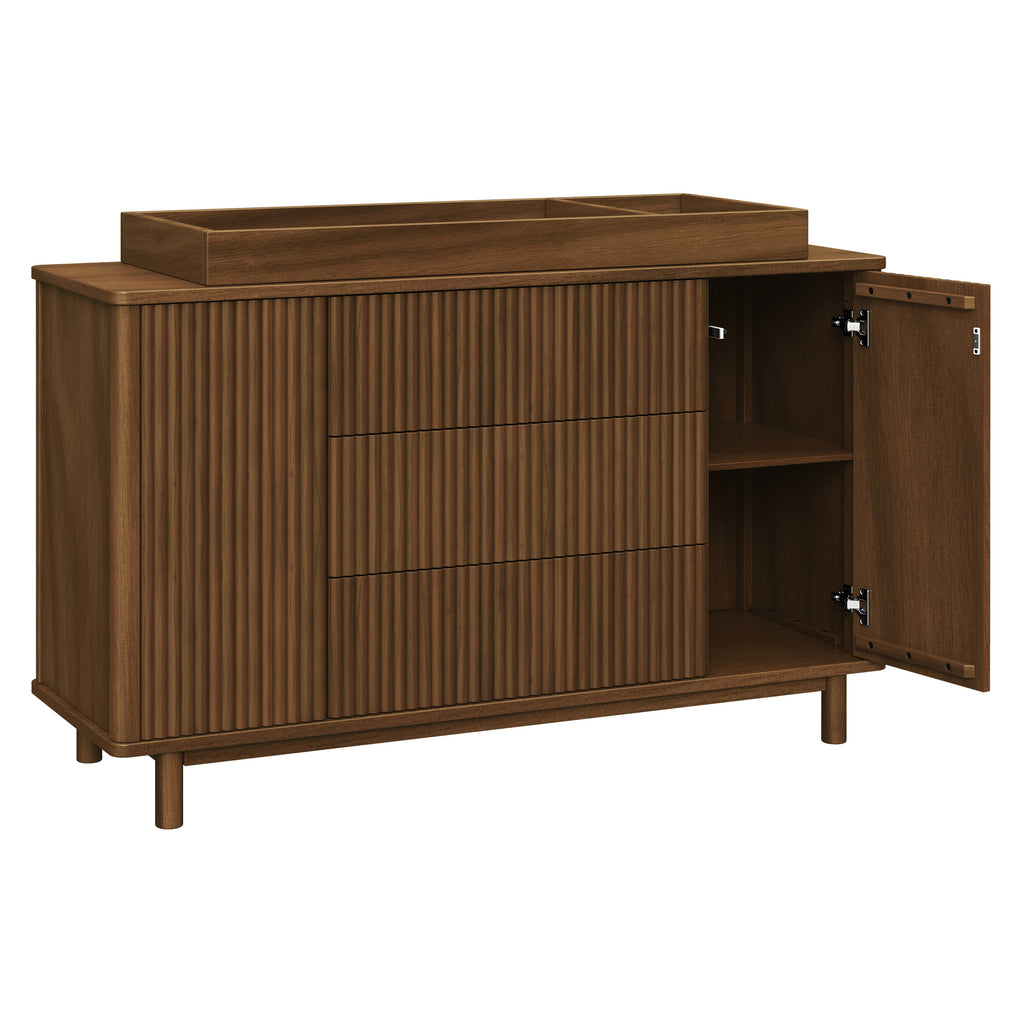 M29816NL,Babyletto,Pogo Tambour Assembled Dresser in Natural Walnut