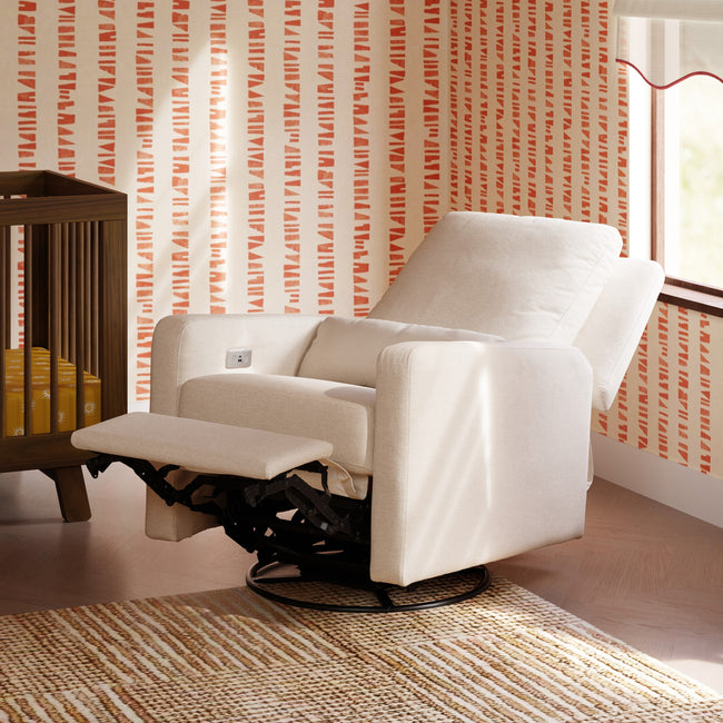 M23085PBEW,Babyletto,Sigi Glider Recliner w/ Electronic Control and USB in Performance Beach Eco-Weave