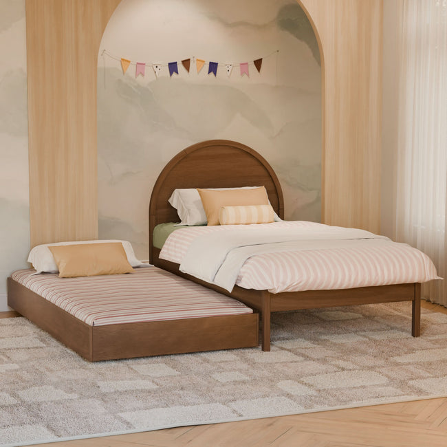 M25973NL,Babyletto Kids,Twin Storage Trundle Bed in Natural Walnut