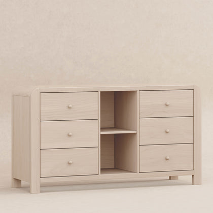 M18416NX,Babyletto Kids,TipToe 6-Drawer Assembled Dresser with Cubbies in Washed Natural