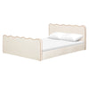 M31396PWBTAN,Babyletto Kids,Rizo Full Bed in Performance Ivory Boucle w/ VTan Leather Piping
