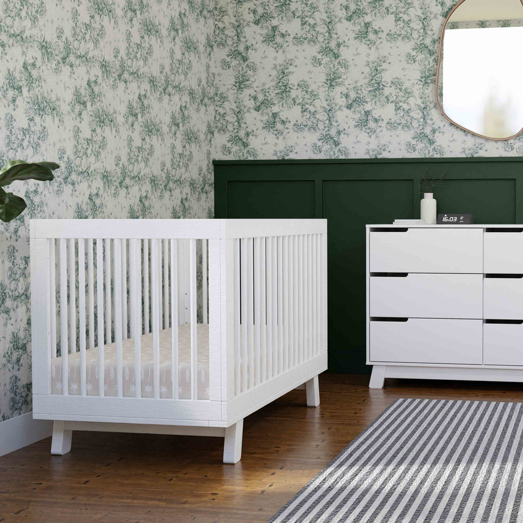 M4201W,Babyletto,Hudson 3-in-1 Convertible Crib w/Toddler Bed Conversion Kit in White Finish