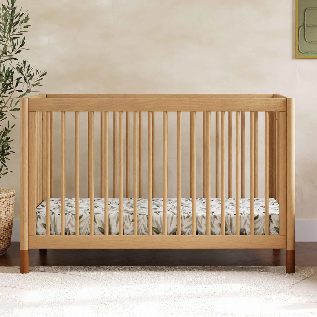 M12901HYVTL,Babyletto,Gelato 4-in-1 Convertible Crib w/Toddler Bed Kit in Honey/Vegan Tan Leather Feet