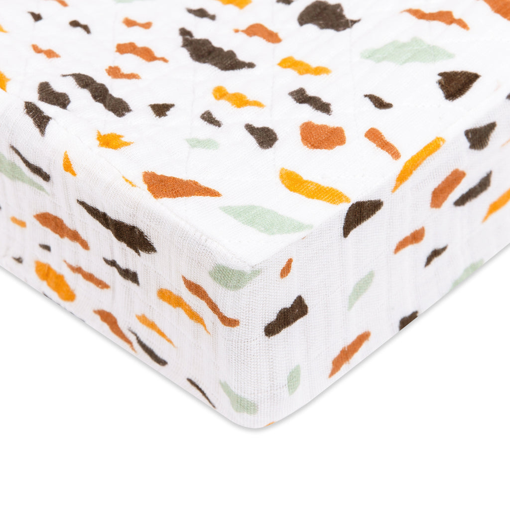 T29137,Babyletto,Terrazzo Quilted Muslin Changing Pad Cover in GOTS Certified Organic Cotton