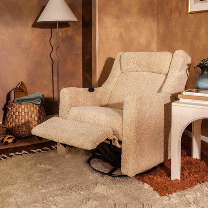M11283CSG,Babyletto,Kiwi Deluxe Power Glider Recliner w/Heat&Massage in Chai Shearling