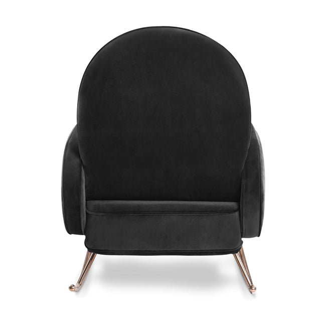 NW17087BLKV,Nursery Works,Compass Rocker in Black Velvet with Rose Gold Legs