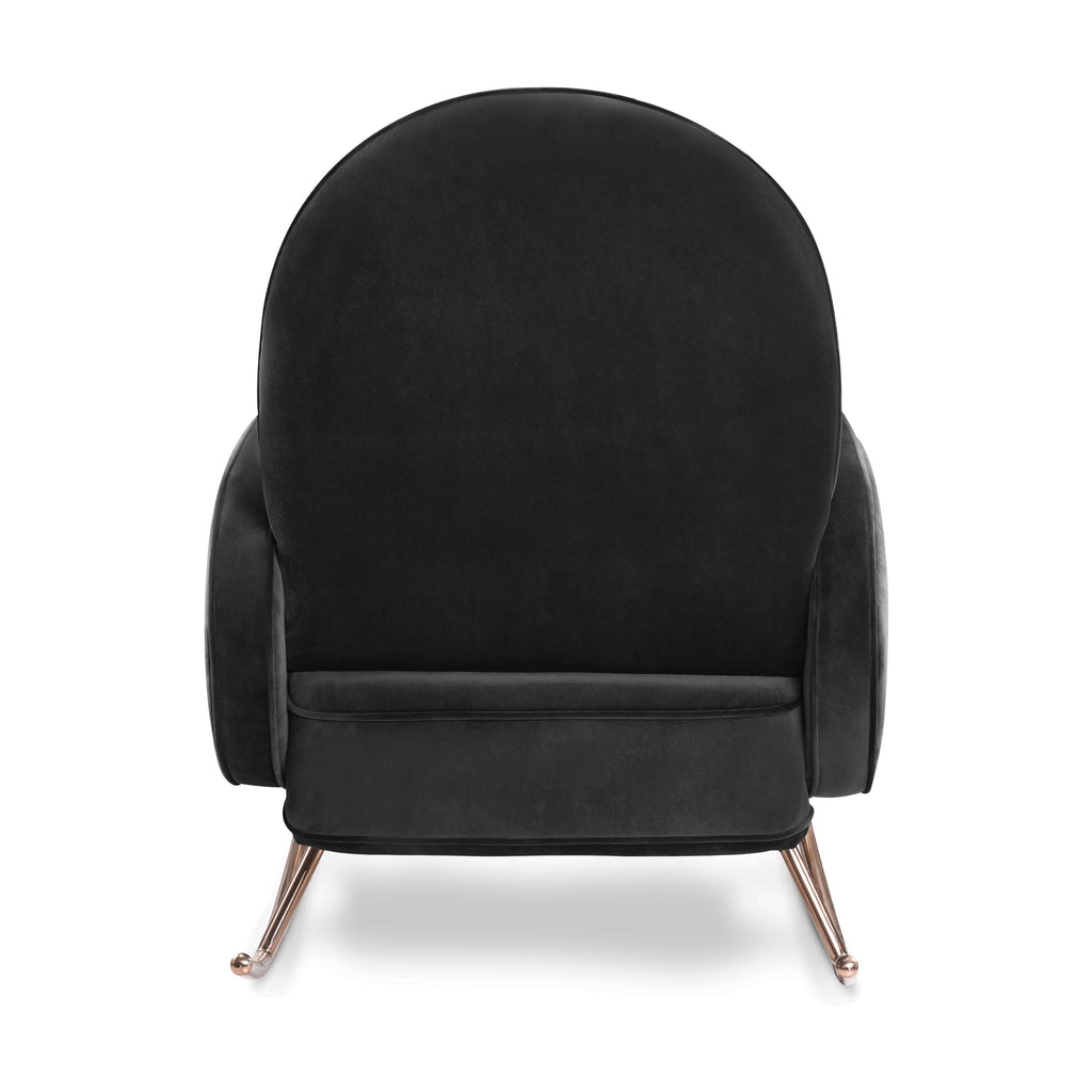 NW17087BLKV,Nursery Works,Compass Rocker in Black Velvet with Rose Gold Legs