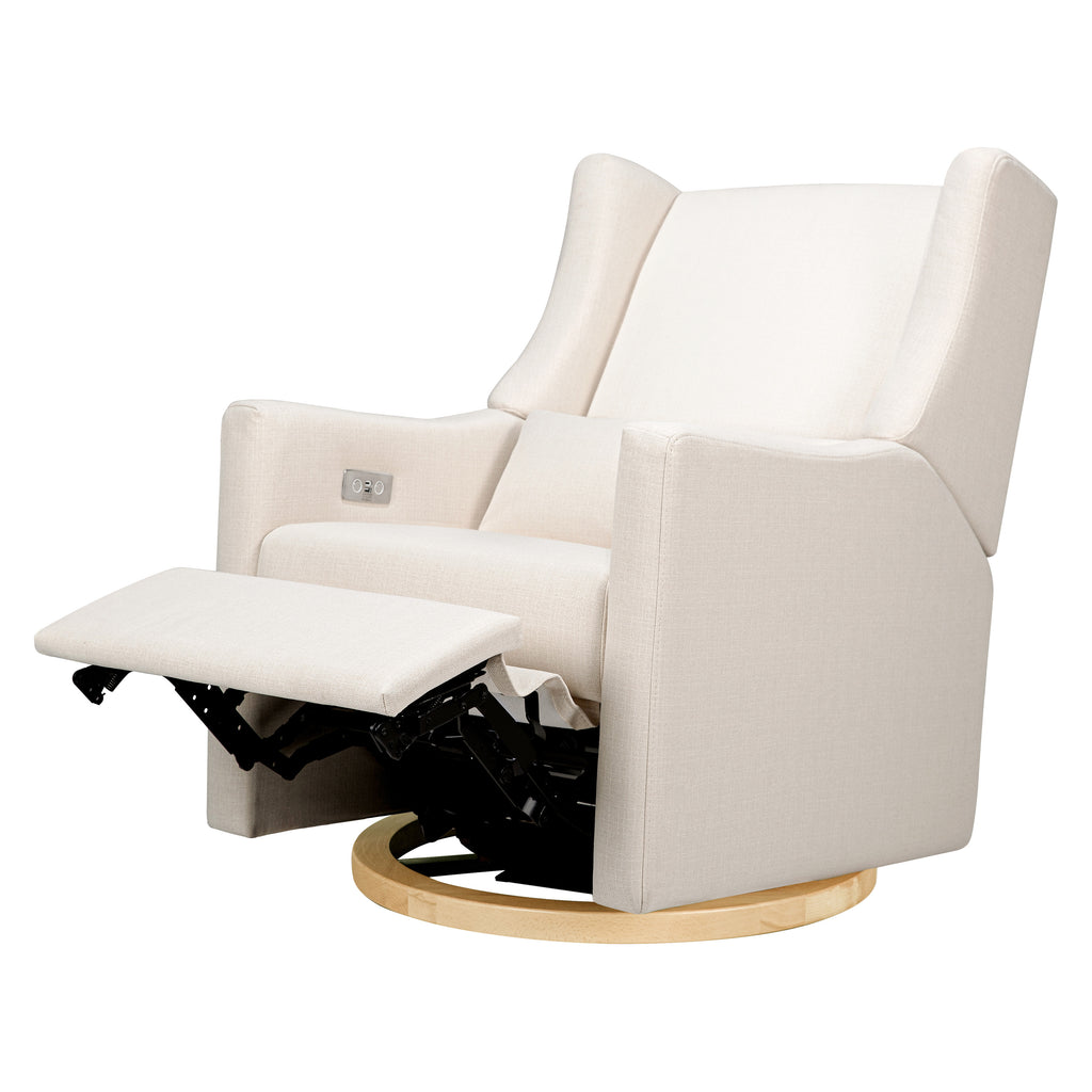 M11288PNETLB,Kiwi Glider Recliner w/ Electronic Control and USB in Performance Natural Eco-Twill w/Light Wood Bas