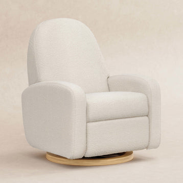 M23188WBLB,Babyletto,Nami Glider Recliner w/ Electronic Control and USB in Ivory Boucle w/Light Wood Base