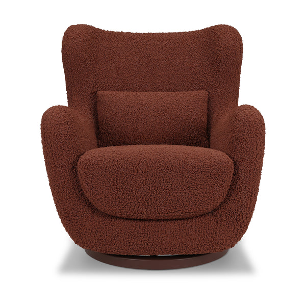 M24187RTRGB,Nursery Works,Solstice Swivel Glider in Rouge Teddy Loop w/Rouge Wood Base