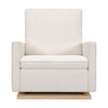 M20984PCMEWLB,Babyletto,Cali Pillowback Chair and a Half Glider in Performance Cream Eco-Weave w/ Light Wood Base