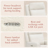 M23082CMSGLB,Babyletto,Sigi Pro Power Glider Recliner w/ Power Lumbar in Cream Shearling w/Light Wood Base