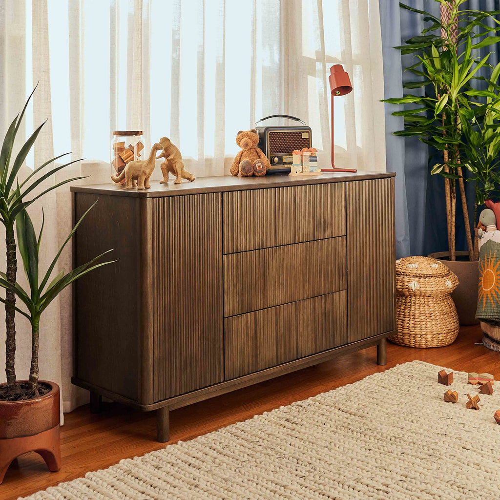 M29816NL,Babyletto,Pogo Tambour Assembled Dresser in Natural Walnut