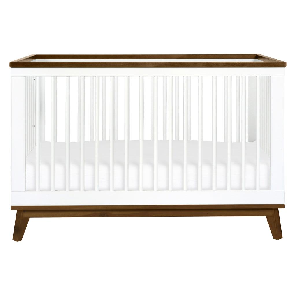 M5801WNL,Babyletto,Scoot 3-in-1 Convertible Crib w/ToddlerBed Conversion Kit in White/NaturalWalnut