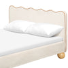 M31396PWBTAN,Babyletto Kids,Rizo Full Bed in Performance Ivory Boucle w/ VTan Leather Piping