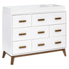M5826WNL,Babyletto,Scoot 6-Drawer Dresser in White/Natural Walnut