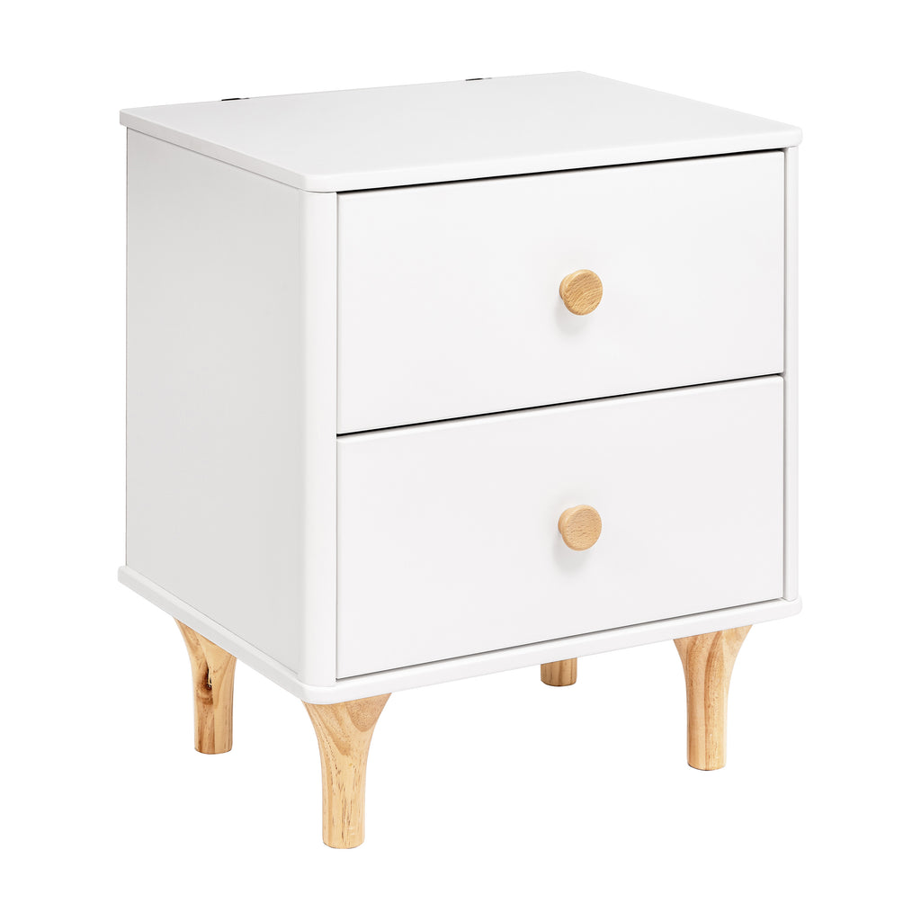 M9060WN,Lolly Nightstand with USB Port in White and Natural