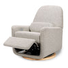 M23688BWB,Ubabub,Arc Glider Recliner w/ Electronic Control and USB in Black White Boucle w/ Light Wood Base